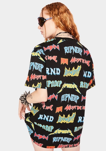 Соус Собаки, продающие подлинную футболку с короткими рукавами Ripndip Rock