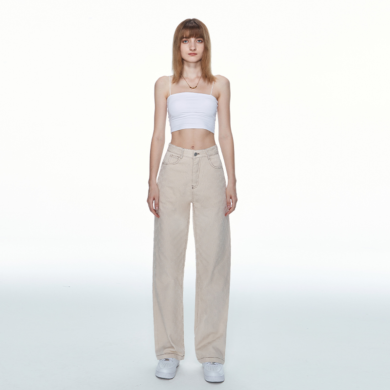 MADE NOTHING (formerly 19Club) original high-waisted thin-cut loose straight-leg mopping jeans women