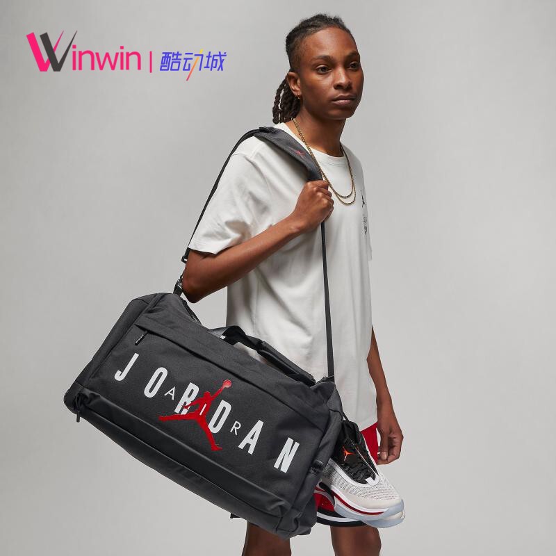 Air Jordan Men's and Women's Sports Fitness Training Large-Capacity Satchel Shoulder Crossbody Bag Luggage Bag Fd7040
