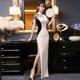 Cheongsam 2024 new spring and summer high-end Chinese style dress long dance wear fashion catwalk dress for women