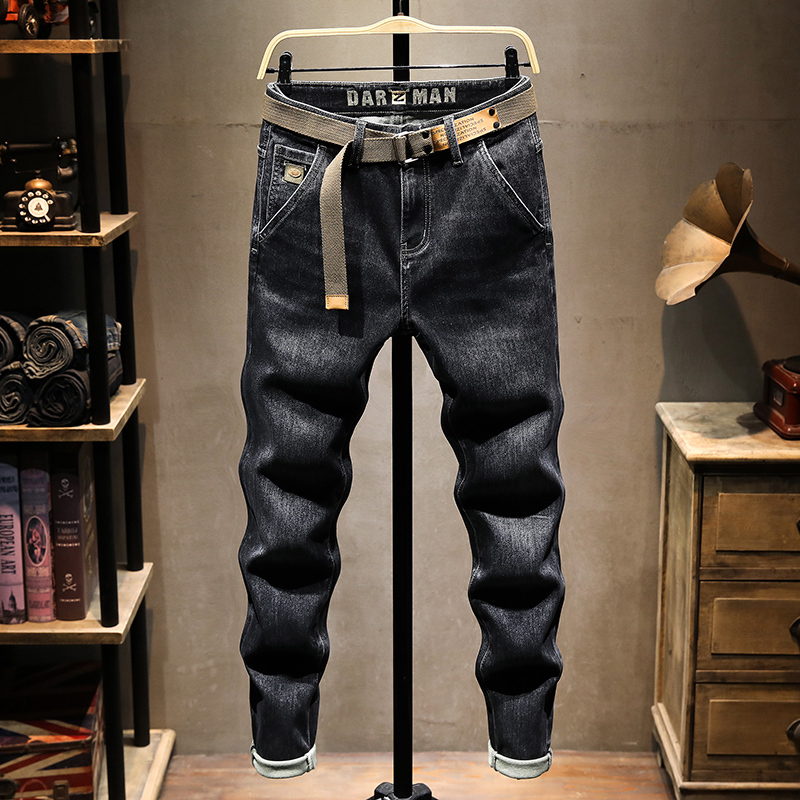 Autumn and Winter Style Men's Denim Jeans with Diagonal Pockets, Gray-Black Washed, High-End 2026 New Model, Stretch Slim-Fit Skinny Pants Autumn and Winter Style Men's Denim Jeans with Diagonal Pockets, Gray-Black Washed, High-End 2026 New Model, Stretch Slim-Fit Skinny Pants
