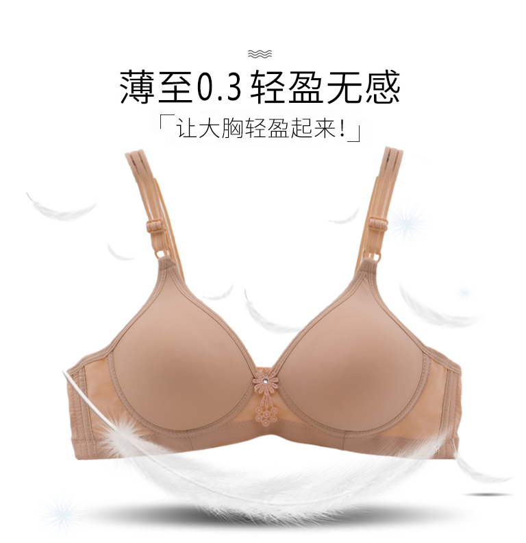 Trung và già không có vòng ngực bằng thép thoáng khí phụ nữ cỡ lớn áo ngực B cup tụ tập cotton mỏng mùa hè nhẹ đồ lót mẹ áo ngực hở lưng
