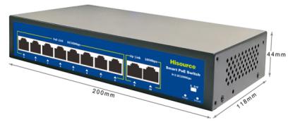 Hisource Zhongtong Source 48V GB POE Switch 10-port 8-channel Network Surveillance Photography Lens Wireless AP