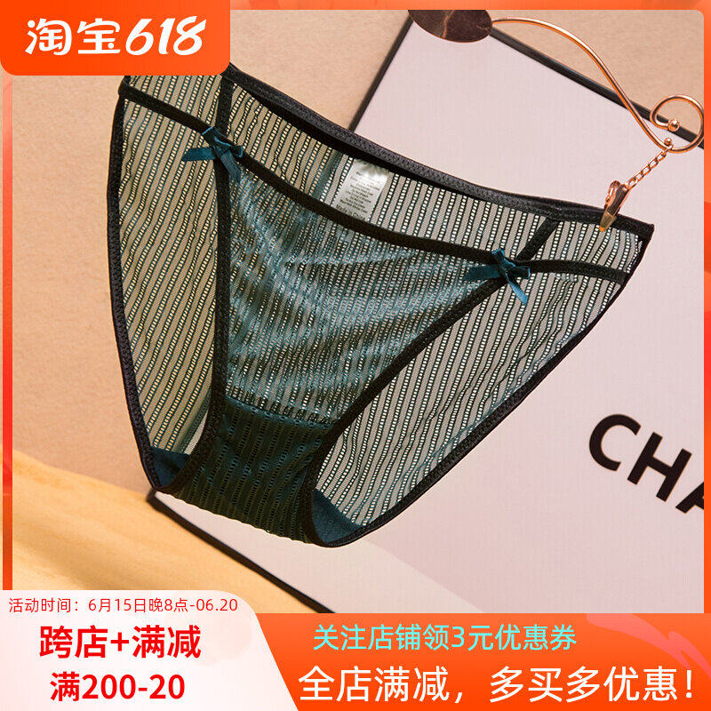 European and American web yarn Lace Briefs Lady Sexy Transparency Triangle Pants Hot Seductive Teenage Girl Low Waist Pants Head Thin