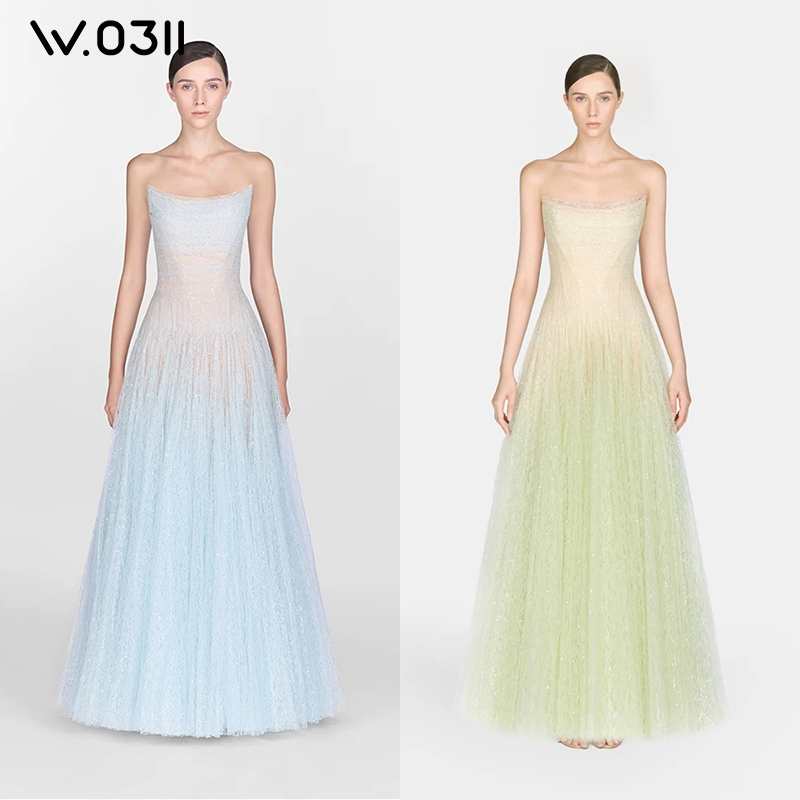 Iu's Same Style【Montsand】W0311 Mountain Stone Green Sequin Puffy Princess Long Dress Gown Iu's Same Style【Montsand】W0311 Mountain Stone Green Sequin Puffy Princess Long Dress Gown