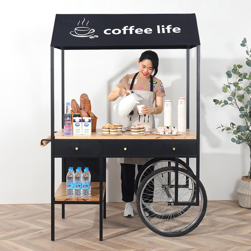 Scenic area float stall rack shopping mall supermarket promotion car stall trolley mobile market snack hand push stall cart