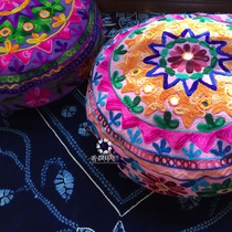 Indian bed and breakfast hand embroidered meditation mat Exotic home mat Meditation mat Worship mat Tatami round mat futon set