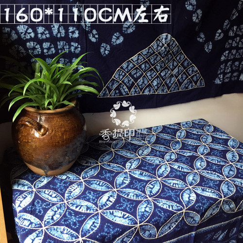 Yunnan Dali Zhoucheng ancient method tie-dyed tablecloth tea table cloth handmade tie-dyed wall-mounted cloth ethnic home decoration fabric