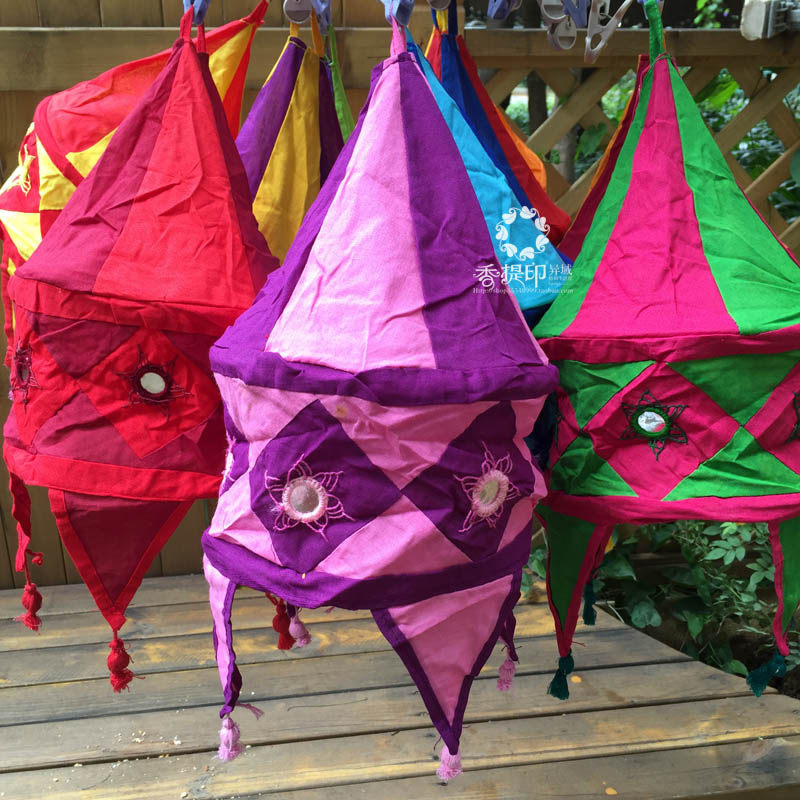 A layer of Nepalese lantern Indian lantern cloth lantern lighting bar hotel clubhouse round lampshade Mid-Autumn Festival lighting