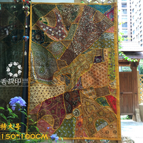 Indian handmade patchwork beads old embroidered sequins Nepal double thick tapestry Decorative wall decoration Indian tapestry