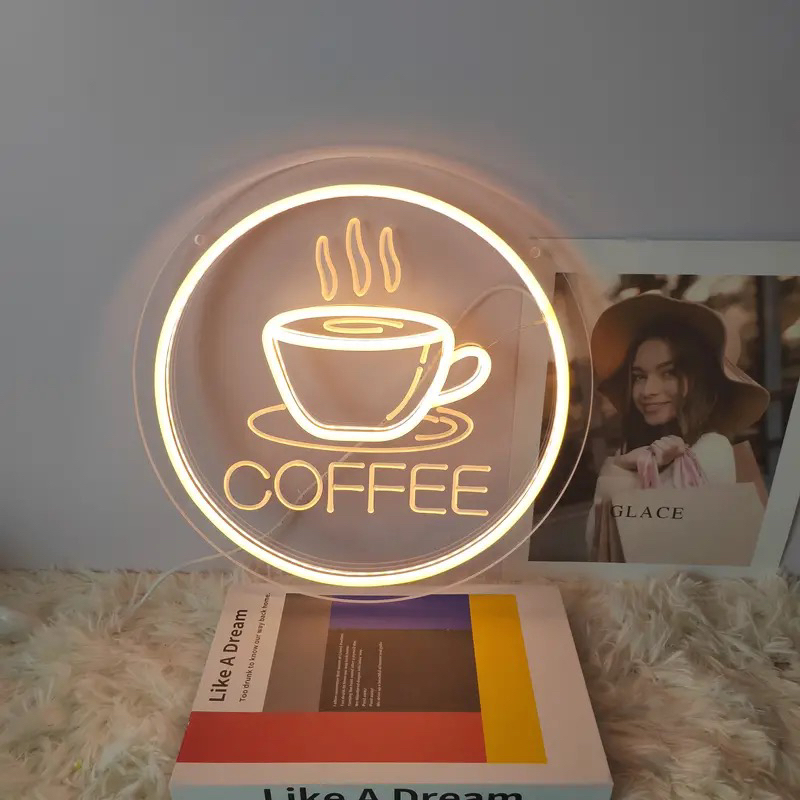 Internet-Famous Wall-Mounted Coffee Cup, Night Market Stall, Personalized Led Neon Light Decoration, New 3D Art Letter Light Internet-Famous Wall-Mounted Coffee Cup, Night Market Stall, Personalized Led Neon Light Decoration, New 3D Art Letter Light