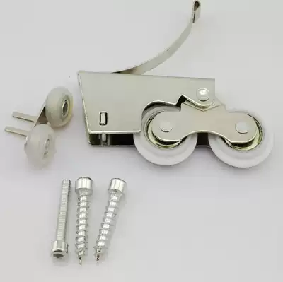 Thickened double wheel ultra-quiet glass wardrobe sliding door pulley shower room closet door pulley large bearing thickened