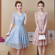 Váy đầm mới mùa hè 2018V cổ áo phổ biến thời trang nữ khí chất Hàn Quốc là váy nữ mỏng