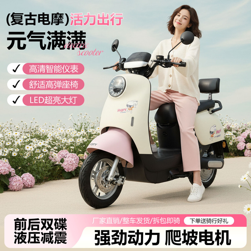 New Model Little Turtle King Electric Scooter, Small 48V/60V/72V Household Electric Scooter for Adults, Suitable for Both Men and Women, Can Be Registered