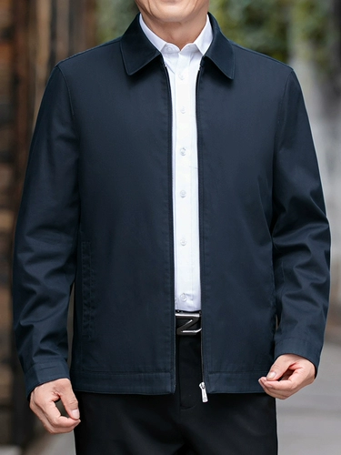 Мужская осенняя хлопковая весенняя куртка для отдыха, для мужчины среднего возраста