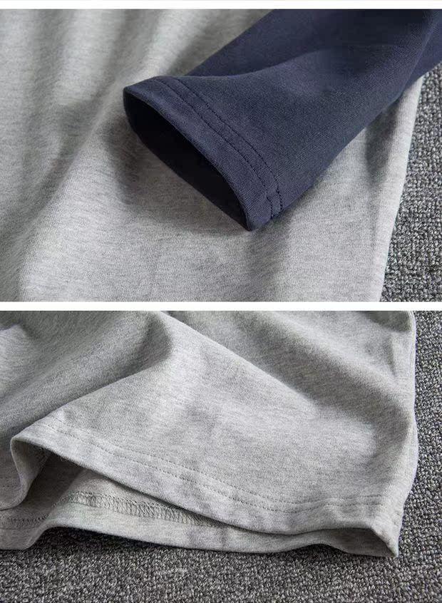 Thượng Quan sản xuất Áo len cổ tròn được giặt và đánh bóng thoải mái raglan tay áo nam dài tay áo thun trẻ trung t shirt polo
