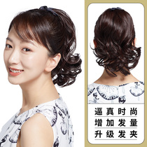 Wig ponytail strap lifelike lifelike female long curly hair fake ponytail pear flower roll big wave high braid short hair