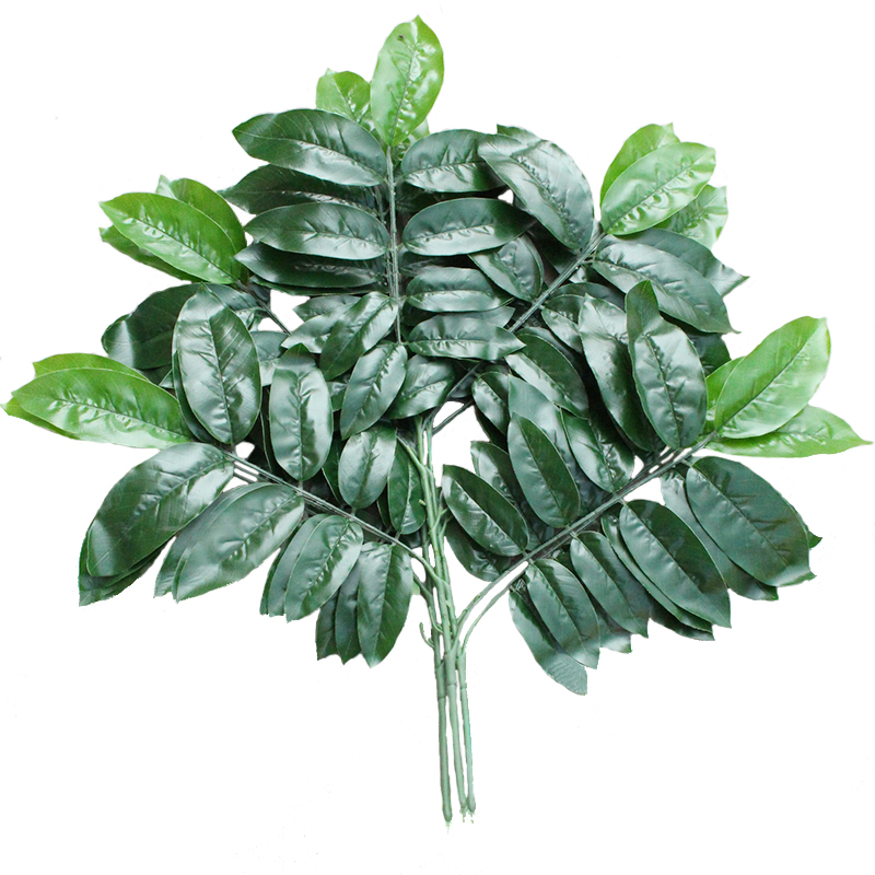New simulation of green plant Things solid artificial plastic fake five-fork walnut leaf branches engineering decoration flower arrangement accessories direct marketing