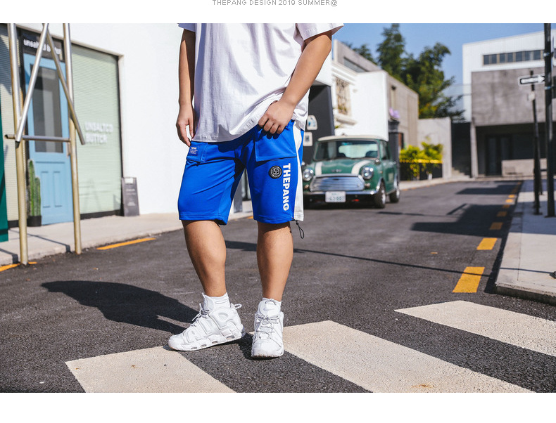 THEPANG quần short thể thao nam béo béo béo mùa hè lỏng lẻo quần xu hướng năm quần quần kích thước lớn - 3/4 Jeans baggy nam