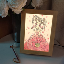 Light painting Douyin with the same style Variety Sakura bedside decoration night light ins atmosphere light ornaments Valentines Day gift