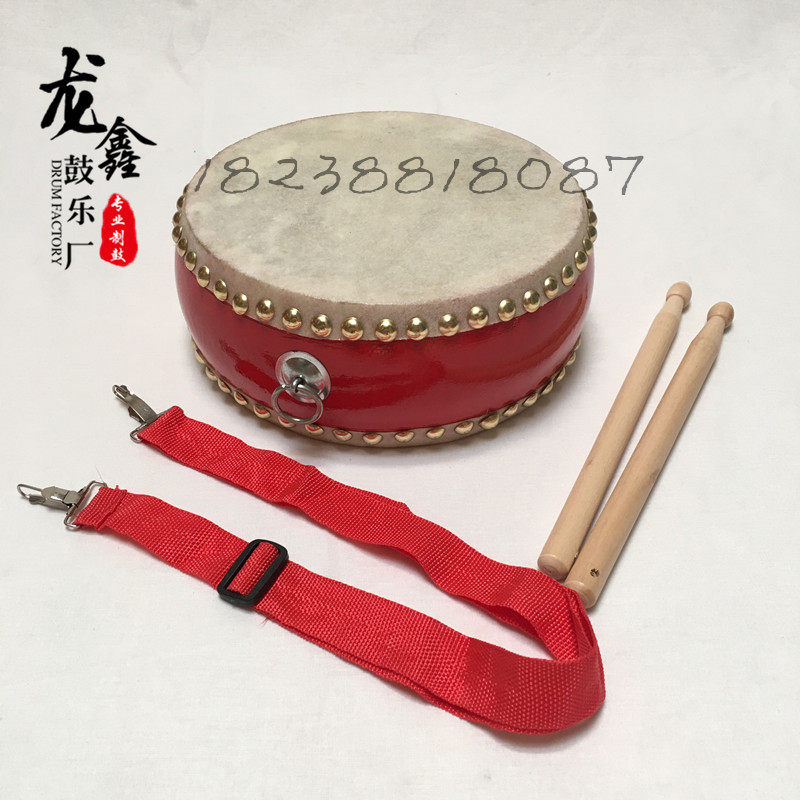 5678 inch flat drum 8CM height inch drum hand beat drum cowhide drum surface early education drum children's toy drum