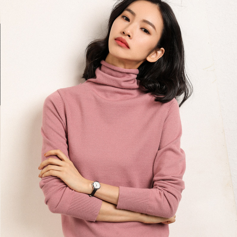 (Off Season Clearance) Autumn and Winter Turtleneck Cashmere Sweater Women's Turtleneck Versatile Pullover Sweater Slim Fit Bottoming Sweater