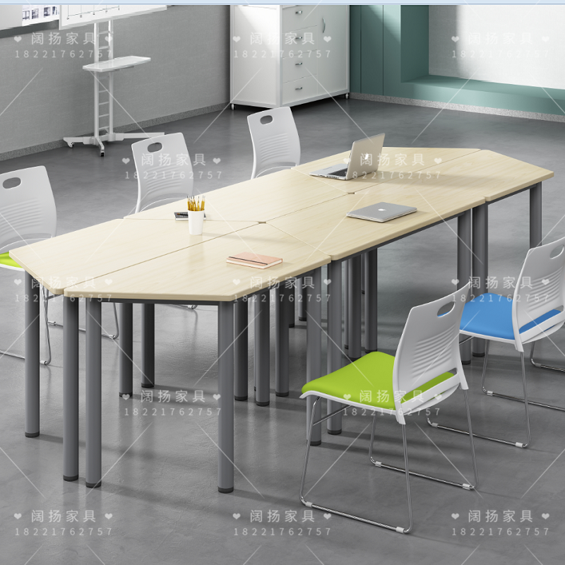 Composition Student Desks Fewer Children Calligraphy Training Trapezoidal Tutoring Table Splicing Group Activities Psychological Counseling Room Table And Chairs-Taobao