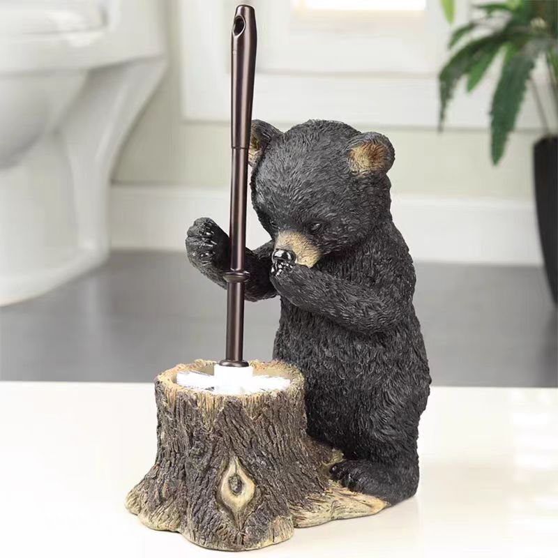 Creative Toilet Brush Set for Home Use, No-Drill European-Style Soft Bristles, Cute Bear Base, Bathroom Long-Handled Toilet Brush Creative Toilet Brush Set for Home Use, No-Drill European-Style Soft Bristles, Cute Bear Base, Bathroom Long-Handled Toilet Brush
