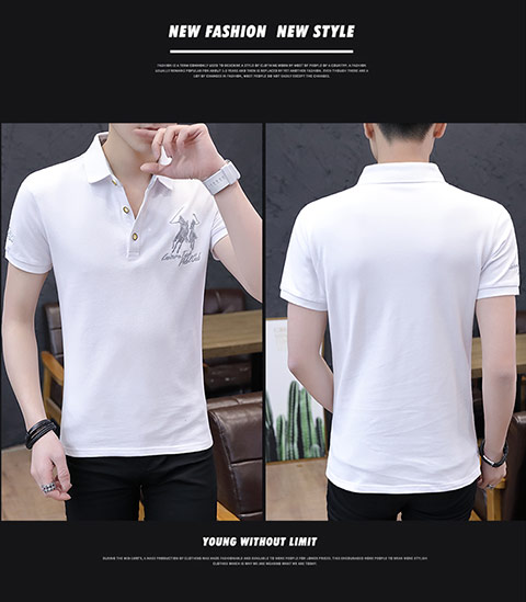 Thanh niên cotton nam ngắn tay áo sơ mi POLO mùa hè nam ngắn tay áo thun ve áo nam áo thun thủy triều áo sơ mi polo