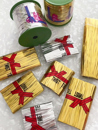 Золотая подарочная проволока для запечатывания упаковок, проволока для упаковки хлеба и продуктов, проволока для садоводства, удлиненная версия 38 см.