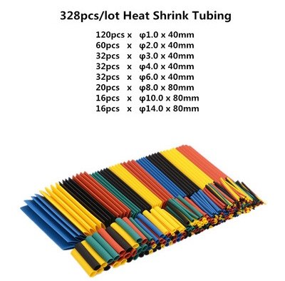 328PCS Thermo-Shrink Tube Insulation Casing Household DIY Electrician Heat Shrink Tubing Flame Retardant-Taobao