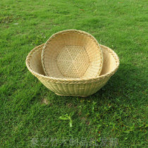 Pure hand woven bamboo basket Bamboo basket Bamboo products Small sieve round dustpan Fruit basket Vegetable basket Water filter bamboo basket Household