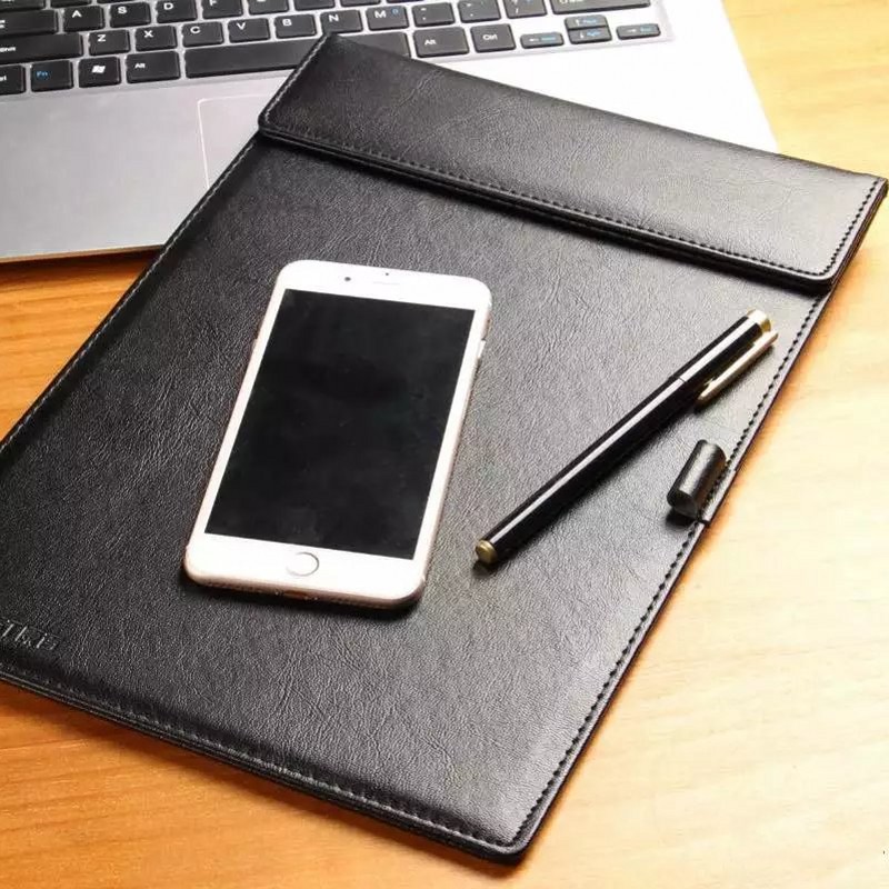 A4 clipboard leather writing pad board clip signature board Student writing paper splint Hotel document board clip custom