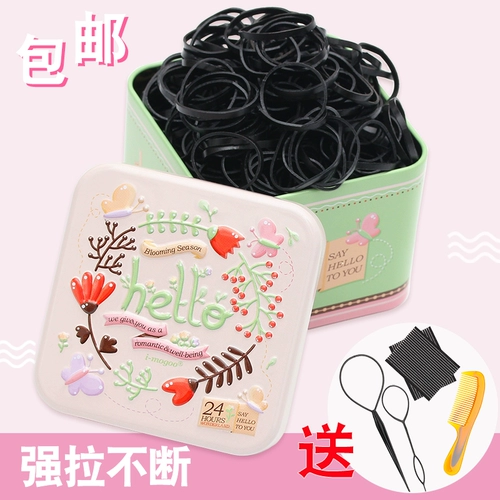 Прочная черная одноразовая резинка для взрослых, заколка для волос