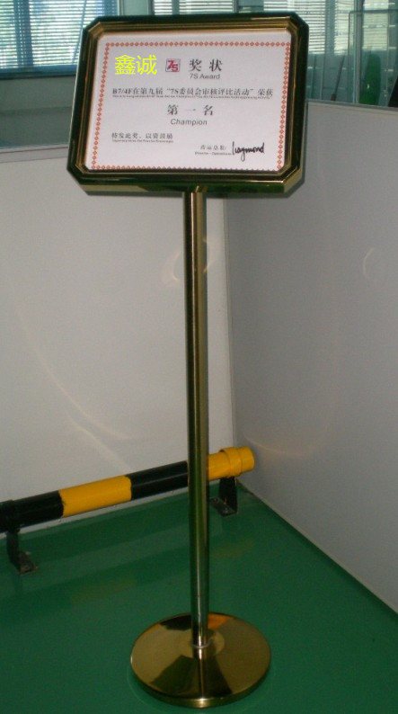 Titanium sign A3A4 slope sign vertical display card stainless steel water sign hotel welcome card