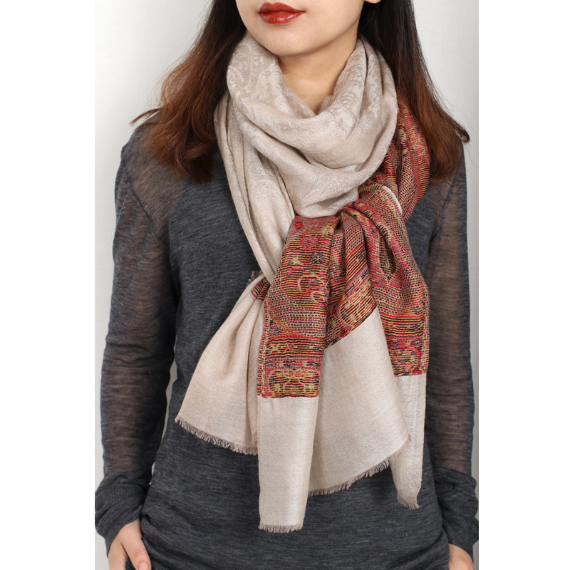 owool recommends not to be too beautiful, shiny stitching jacquard cashmere thin scarf shawl