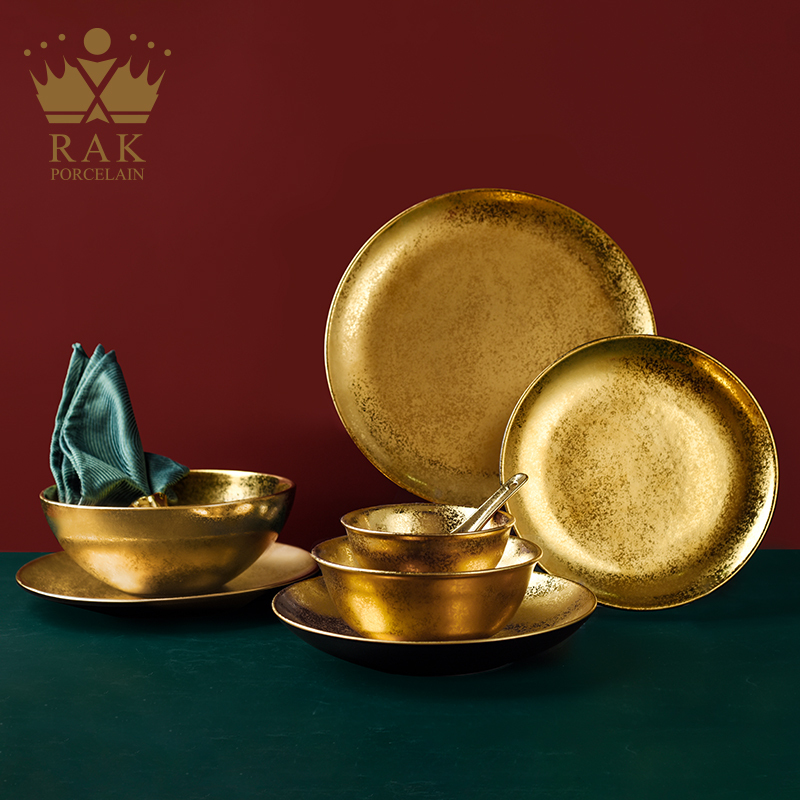 Uae Imported Rak Gold Rice Bowl Golden Tableware Set Gift Box High-End Luxury Housewarming Wedding Gift Uae Imported Rak Gold Rice Bowl Golden Tableware Set Gift Box High-End Luxury Housewarming Wedding Gift