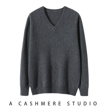 New autumn and winter double-strand thickened v-neck cashmere sweater for men, loose casual pullover sweater, cashmere knitted bottoming shirt New autumn and winter double-strand thickened v-neck cashmere sweater for men, loose casual pullover sweater, cashmere knitted bottoming shirt