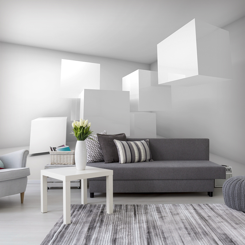 3D Minimalist Modern Geometric Wallpaper Nordic Solid Space Extension Style Sofa TV Background Wall Wallpaper Fresco