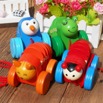 Drag toddler toy car pull car baby child hand pull rope pull line 1-2-3 years old one year old baby boy car