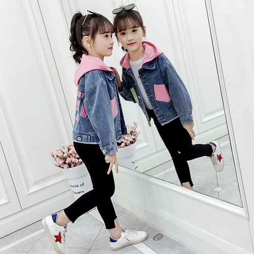 Весенняя джинсовая толстовка с капюшоном, детская куртка, коллекция 2021, в западном стиле, популярно в интернете, детская одежда
