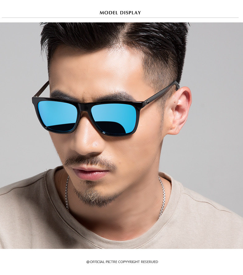 2019 new male and female polarized sunglasses dazzling reflective fashion sunglasses aluminium magnesium mirror legs can be matched with myopia