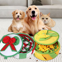 Pet sniffing mat gift box toy Fengrong plush Christmas bite-resistant self-pleasure dog training slow food box cat leakage meal plate