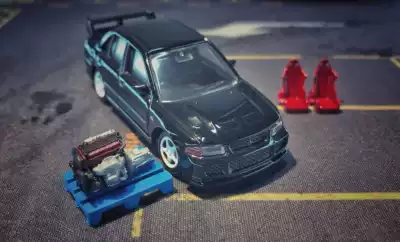 1 64 1 43 1 87 3d建模手工製作日本4g63引擎引擎車模車庫改裝