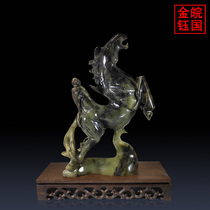 Anhui Jinyu Natural Jade Immediately Seal Horse Ornaments Office Horse to Successful Ornaments