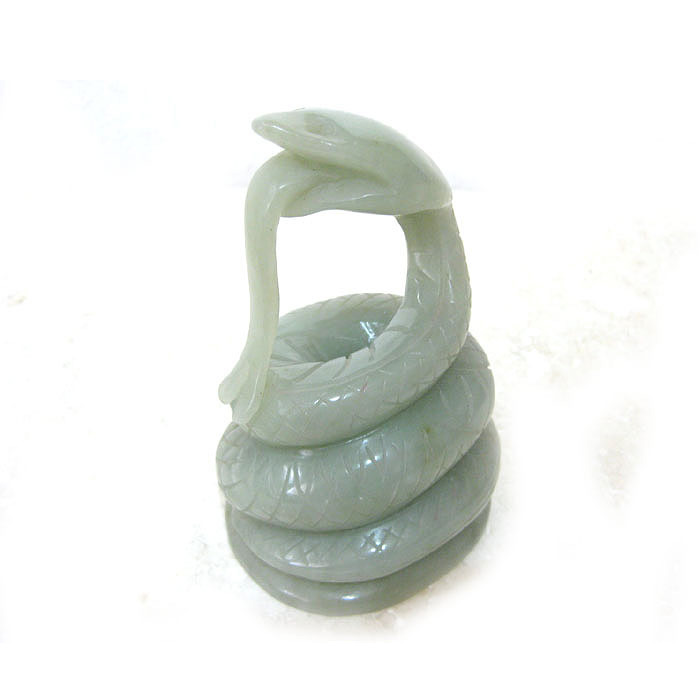 Anhui Guojin Yu 12CM natural jade snake ornaments Zodiac snake mascot birthday gift