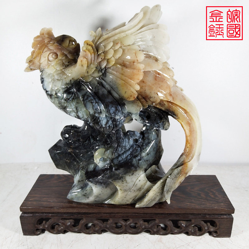 Anhui Jinyu natural jade parrot ornaments Wise Shenwu sent leadership gifts office decorations