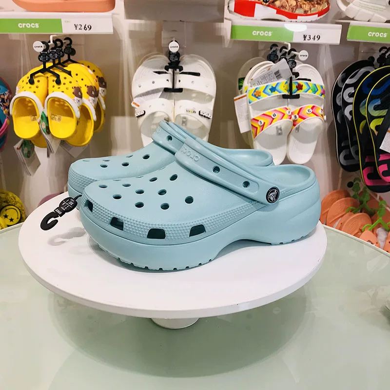 Обувь женская Crocs Carlo Chi Yun Duo Beach с толстой подошвой, с углублением, обувь-«каменная пещера» (Little Whale) с песком, сандалии 206750