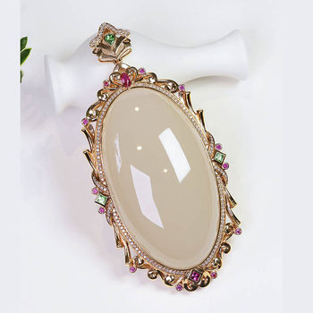 Original design jade gold inlaid jade necklace as a gift for wife