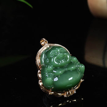 Original design jade gold inlaid jade necklace for my wife